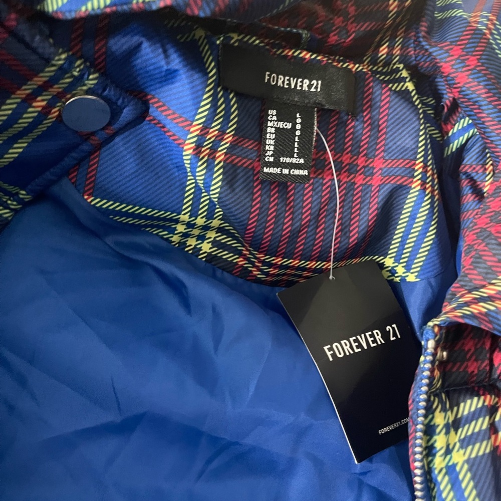 Forever 21 Blue and Red Plaid Jacket